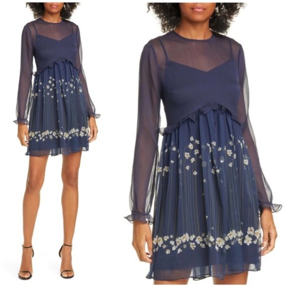 Ted Baker London Dresses & Skirts - NWT TED BAKER Pearl Floral Long Sleeve Dress